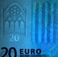 Barcode als Wasserzeichen, bei einem 20 Euro Geldschein