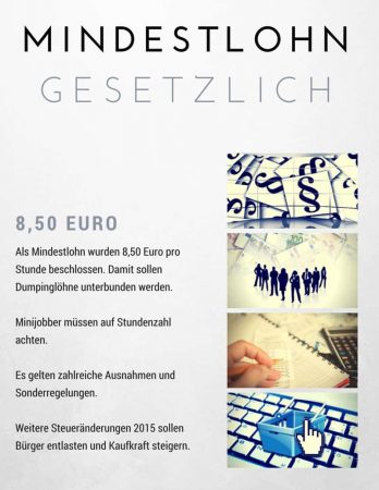 Gesetzlicher Mindestlohn ab 2015 in Deutschland