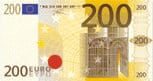 Position des Shortcodes auf einem 200 Euroschein