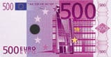 Position des Shortcodes auf einem 500 Euroschein